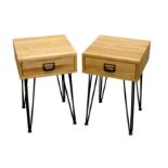 A PAIR OF CONTEMPORARY 'FELIX' LIGHT OAK BEDSIDE TABLES, 21ST CENTURY