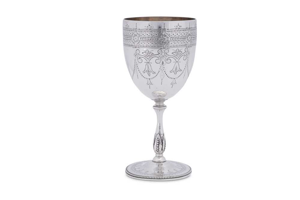 A Victorian sterling silver goblet, London 1873 by Richards & Brown (Edward Charles Brown)