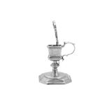 Welsh Interest - A George I sterling silver snuffers and stand, London 1724 by Matthew Cooper (this