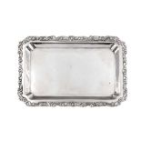 A mid-19th century Chinese Export silver tray, Canton circa 1850, mark of Khecheong