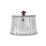 A Victorian sterling silver tea caddy, London 1881 by Holland, Son & Slater