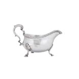 A George II sterling silver sauceboat, London 1759 by David Hennell (first reg. 23rd June 1736)