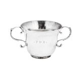A mid-18th century George III silver Channel Islands twin handled cup, Guernsey circa 1770 by Pierre