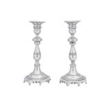 A pair of mid-19th century Brazilian silver candlesticks, Rio de Janeiro circa 1850 by José Francisc