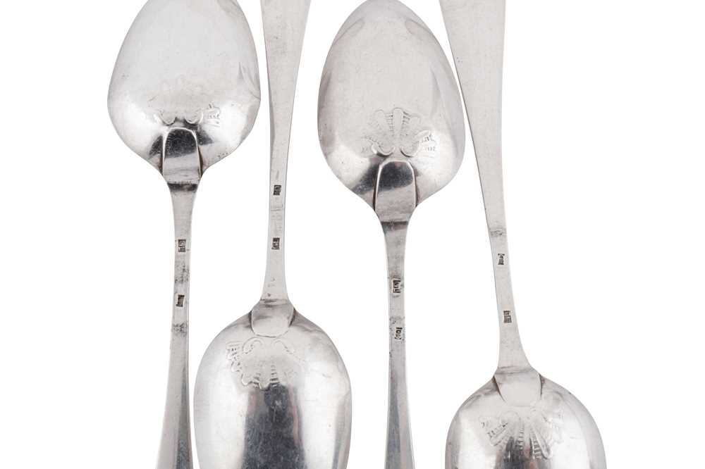 A set of six late 18th century American silver tablespoons, Baltimore circa 1780 by Gabriel Lewyn (a - Image 2 of 2