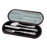 A cased mid-19th century Indian Colonial silver travelling dessert set, Calcutta circa 1840 by Pitta