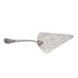 A George III sterling silver fish slice, London 1767 by William Plummer (reg. 8th April 1755)