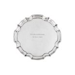A George V sterling silver small salver, Sheffield 1927 by James Dixon and Sons