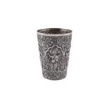 A late 19th / early 20th century Anglo – Indian unmarked silver beaker, Lucknow circa 1900