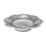 An early 20th century Iranian (Persian) unmarked silver confectionary dish, Isfahan circa 1930