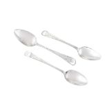 Three George III sterling silver tablespoons