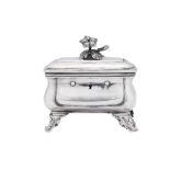 A mid-19th century German 13 loth (812 standard) silver sugar box (zuckerdose), circa 1860 marked J