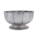 A late 20th century Italian 800 standard silver footed bowl, Padova maker numeral 240