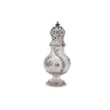 A mid- 18th century Danish silver sugar caster, Copenhagen 1755 makers mark obscured, SS?