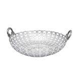 A George V sterling silver bread basket, Birmingham 1917 by E S Barnsley & Co