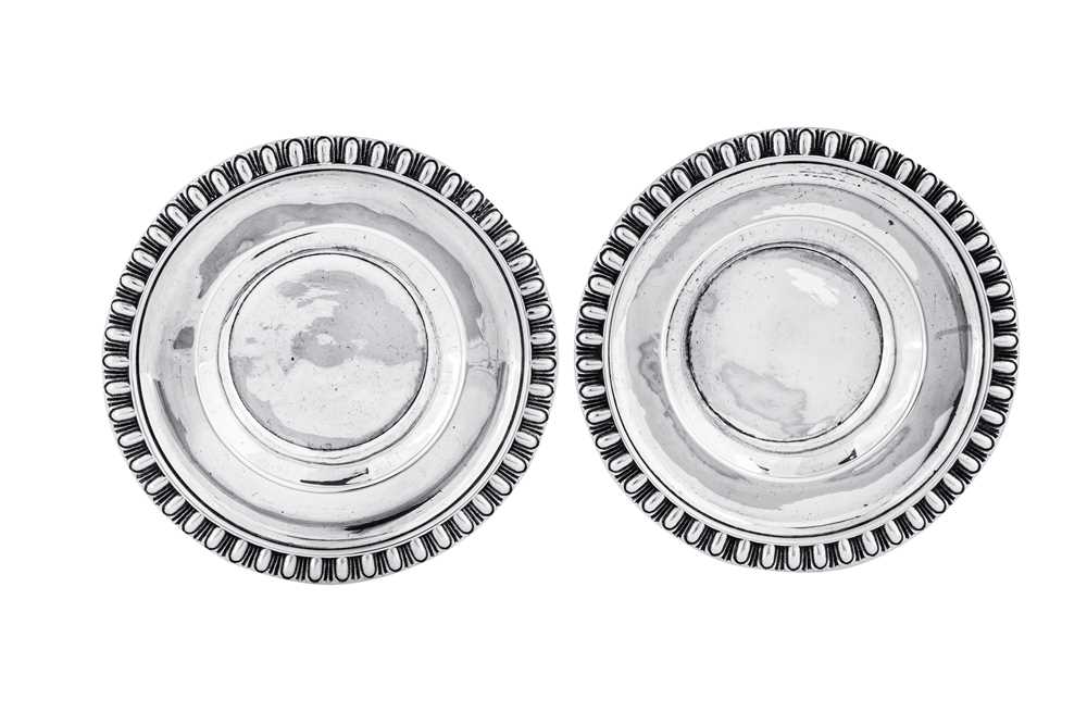 A pair of George III sterling silver glass salt stands, London 1806 by John Emes (this mark reg. 10t - Image 2 of 4