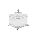 A George V sterling silver biscuit box, Sheffield 1912 by James Dixon and Son