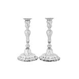 A pair of early 20th century German 800 standard candlesticks, Bremen-Hemelingen 1908 by M. H. Wilke