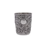 An early 20th century Chinese Export silver beaker, Shanghai circa 1900 retailed by Tuck Chang