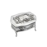 An early 20th century Chinese Export silver jewellery casket, apparently unmarked, but probably Hong