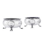 A pair of George IV Scottish sterling silver salts, Glasgow 1826 by Robert Grey and Sons