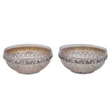 A pair of early 20th century German 800 standard silver bowls, Berlin circa 1910 by Franz Mosgau