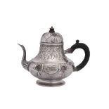 An early 18th century Dutch silver teapot, Harlem 1736 by Jan Verdoes (active 1734-68)