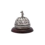 A Victorian sterling silver and tortoiseshell bell, Birmingham 1891 by George Unite