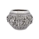 An early 20th century Anglo – Indian unmarked silver bowl, Lucknow or Poona circa 1910 by a peacock