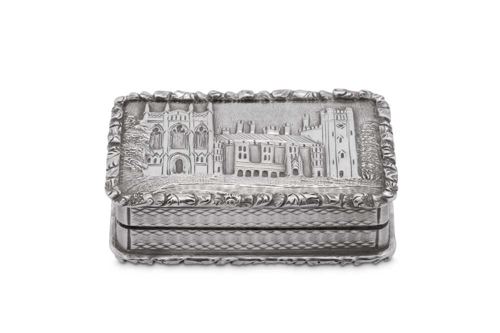 A William IV sterling silver 'castle top' vinaigrette, Birmingham 1835 by Taylor and Perry