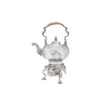 A George II sterling silver kettle on stand, London 1755 by Henry Morris (this mark reg. 6th April 1