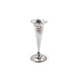A late Victorian 'Arts and Crafts' sterling silver flower vase, Birmingham 1899, marked for William