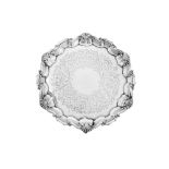 A Victorian sterling silver salver, London 1882 by Martin Hall and Co