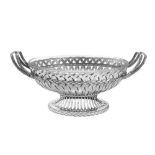 A late 19th century / early 20th century German 800 standard silver twin handled fruit bowl, Schwäbi