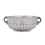 A fine mid-18th century Spanish Colonial silver twin handled bowl, Guatemala circa 1750