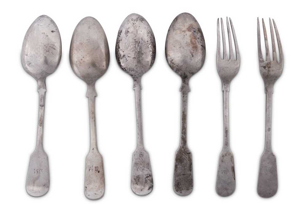 A group of early 20th century Iranian (Persian) silver flatware, Isfahan circa 1920, mark of Ja’far - Image 2 of 2