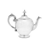 A late 19th century Dutch 833 standard silver bachelor teapot, s'Gravenhage 1886 by J.M. Van Kempen