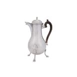 A late 18th century Swiss silver coffee pot, Lausanne circa 1770 by Papus and Dautun