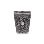 A late 19th / early 20th century Anglo – Indian unmarked silver beaker, Cutch circa 1900