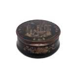 An early 18th century George I unmarked gold mounted horn and tortoiseshell snuff box, England circa