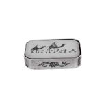 An early 20th century Iraqi silver and niello snuff box, Basra circa 1910