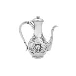 An early 20th century Japanese sterling silver coffee pot, Yokohama circa 1900 by Arthur and Bond (a