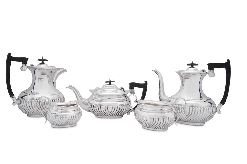 A George V sterling silver five – piece tea and coffee service, Sheffield 1926 by Emile Viner