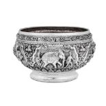 A mid-20th century Burmese silver bowl, Rangoon circa 1950