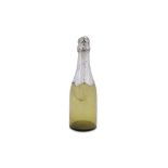 A late 19th / early 20th century French 950 standard silver and glass novelty champagne bottle, Pari