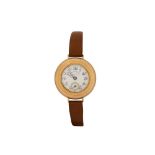 EBERHARD. HERMETIC 14K YELLOW GOLD LADIES WRISTWATCH.