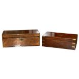 A VICTORIAN BURR WALNUT RECTANGULAR WRITING SLOPE