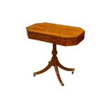A SATINWOOD AND ROSEWOOD CROSS BANDED RECTANGULAR TABLE