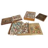 A COLLECTION OF THREE VINTAGE WOODEN JIGSAW PUZZLES