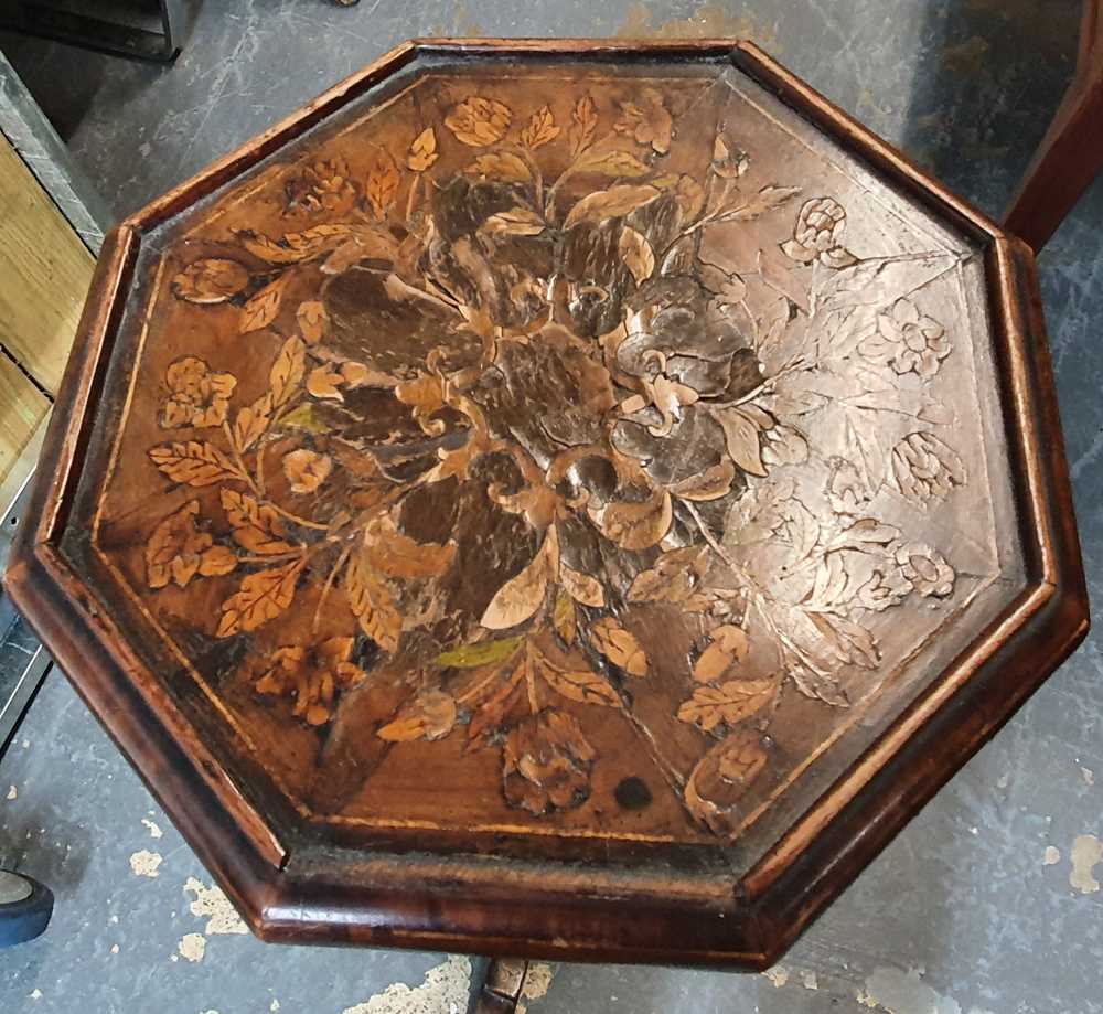 A DUTCH WALNUT AND MARQUETRY CANDLE STAND, IN THE 17TH CENTURY STYLE, 19TH CENTURY - Image 16 of 21